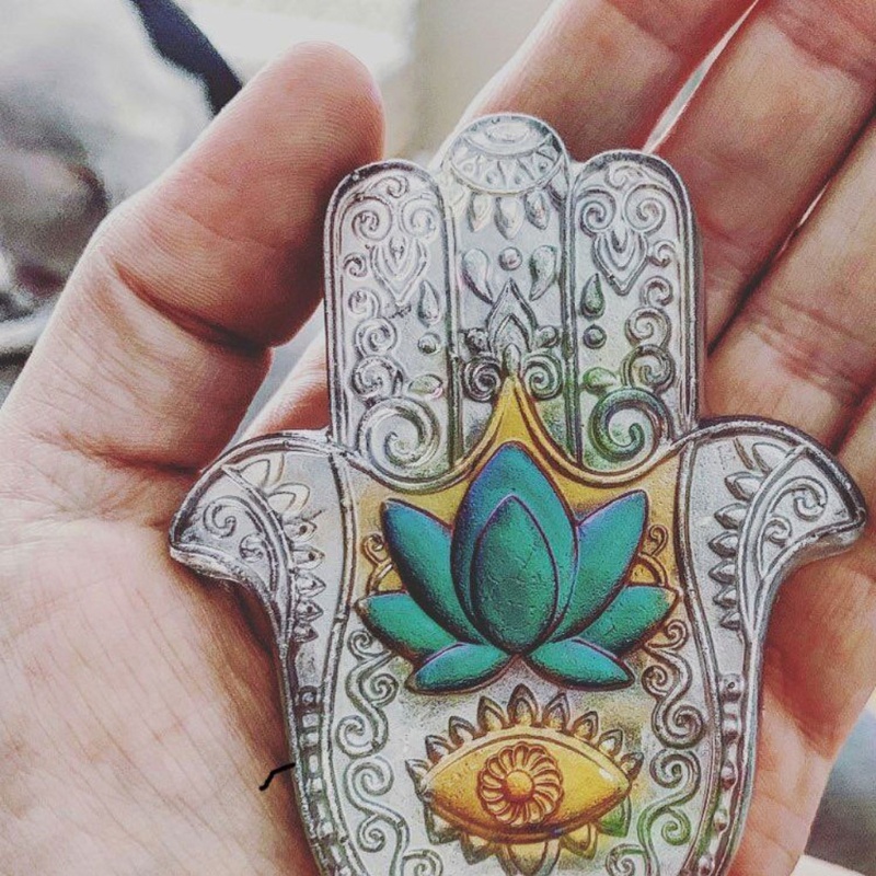 Siy Cetakan Sabun / Lilin Bentuk Tangan Hamsa Bahan Silikon