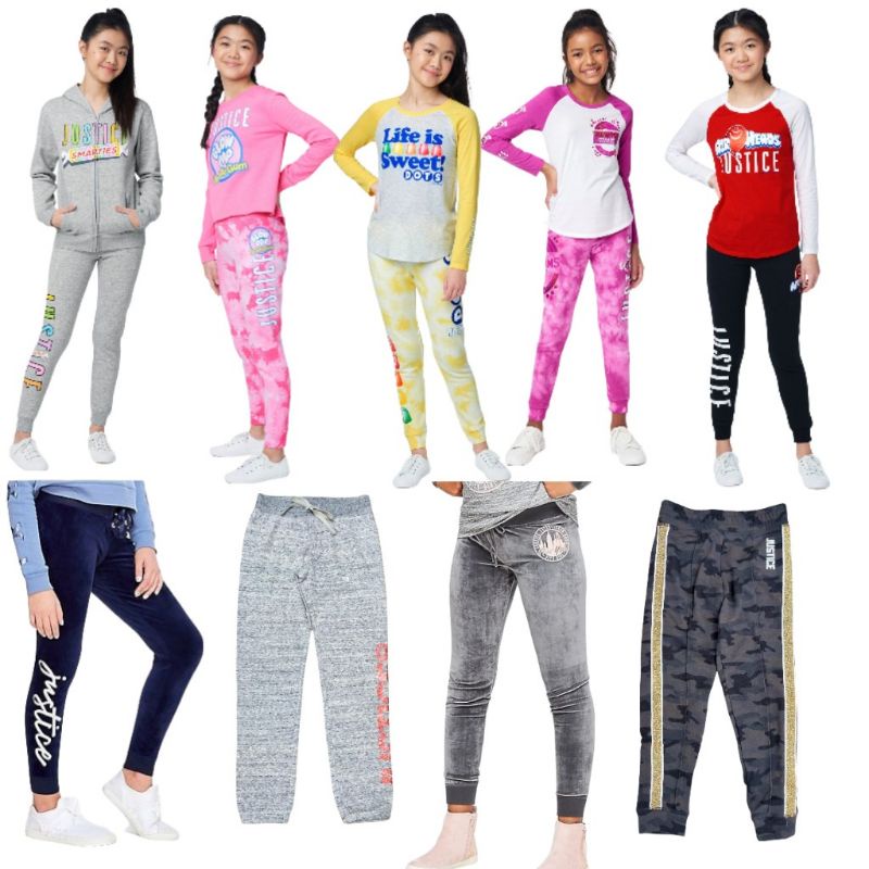RESTOCK Candy Jogger by Justice glitter Tie Dye Velour celana olahraga anak remaja original