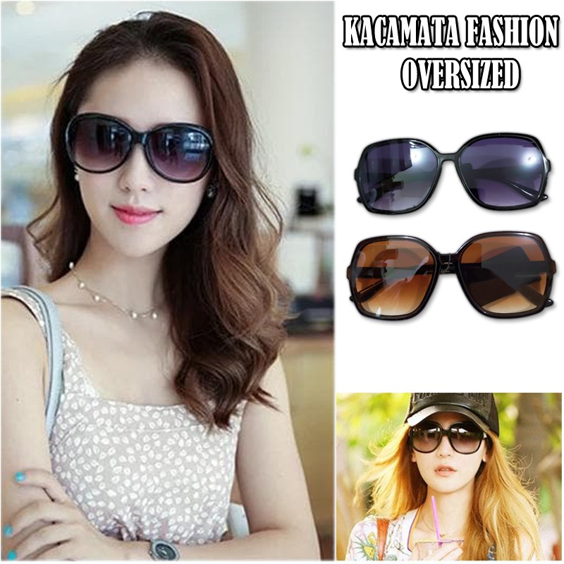 Kacamata hitam anti UV fashion wantia pria sunglasses frame big eye