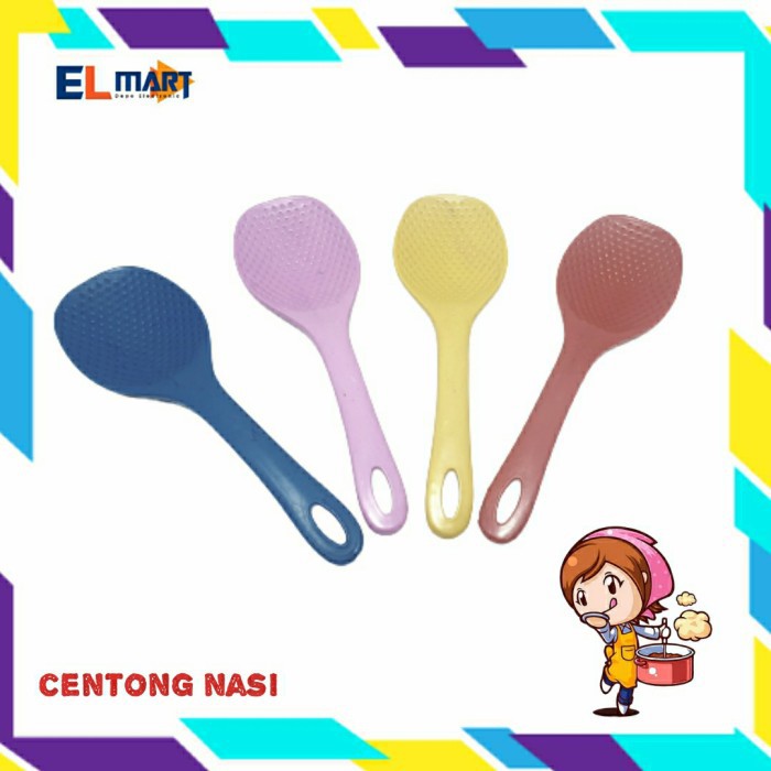 Elmart Centong Sendok Nasi Plastik Warna Warni Random