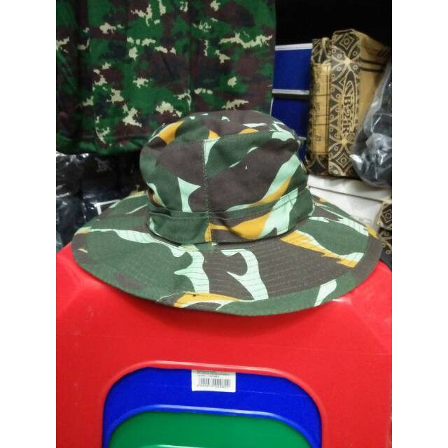 Terlaris topi rimba bahan ribstok motif loreng