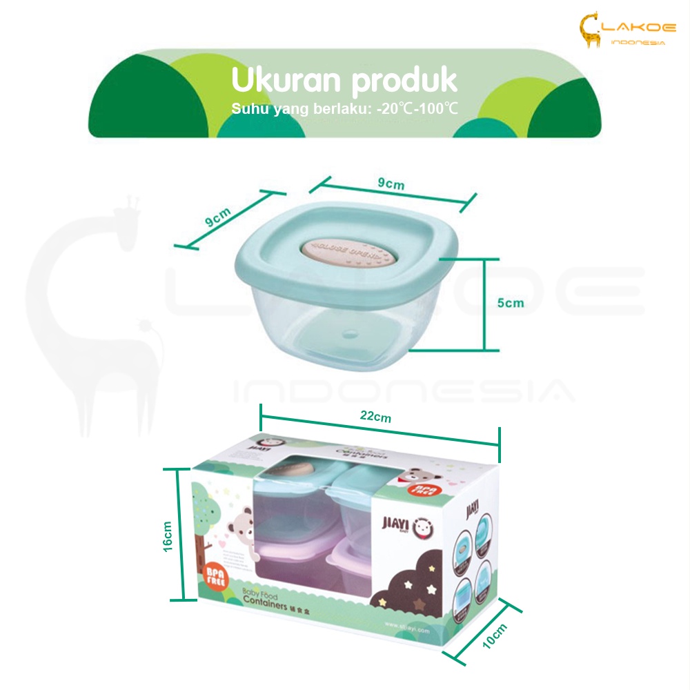 LAKOE 4in1 Baby Food Container tempat mpasi bayi penyimpanan mpasi bayi