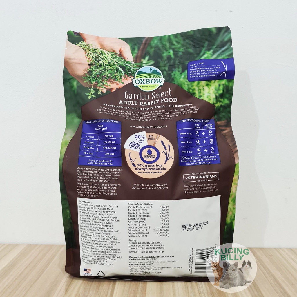 Oxbow Garden Select Adult rabbit food 4lbs