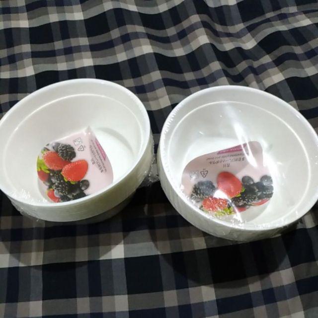 Yoshikawa Mangkok Plastik Disposable 12x12x5 Cm Isi 10 Buah P0121 Putih