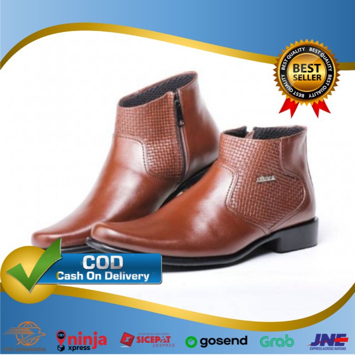 Sepatu Pria murah Sepatu Boots Kulit Sepatu Kulit Original Sepatu Murah LANOFA Boots 01 Coklat