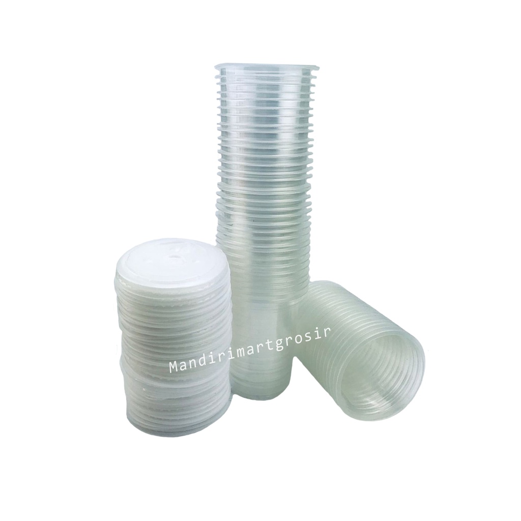 Bsm Special cup 14 / Gelas plastik+tutup / gelas plastik putih polos / Isi 50 pcs / 14 oz