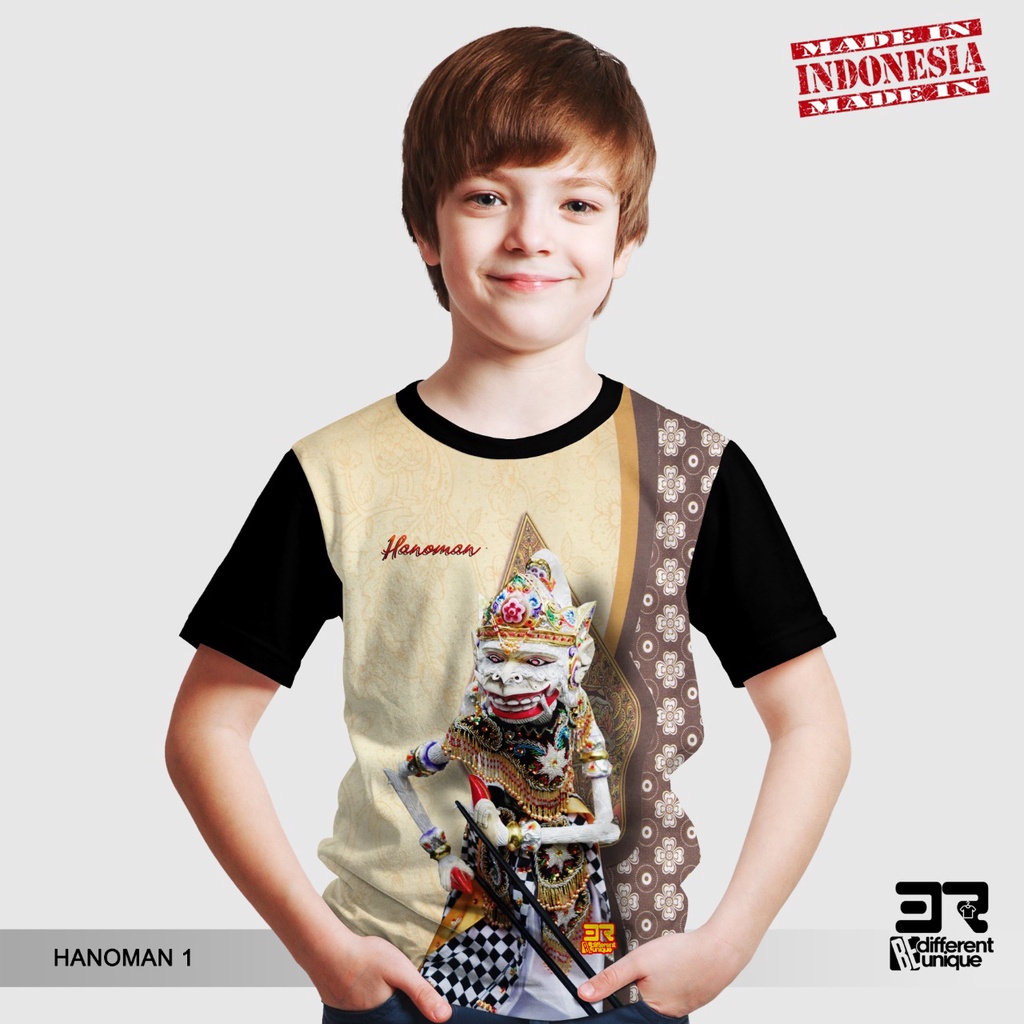 KAOS ANAK LAKI LAKI PRINT DISTRO 3R WAYANG HANOMAN 1