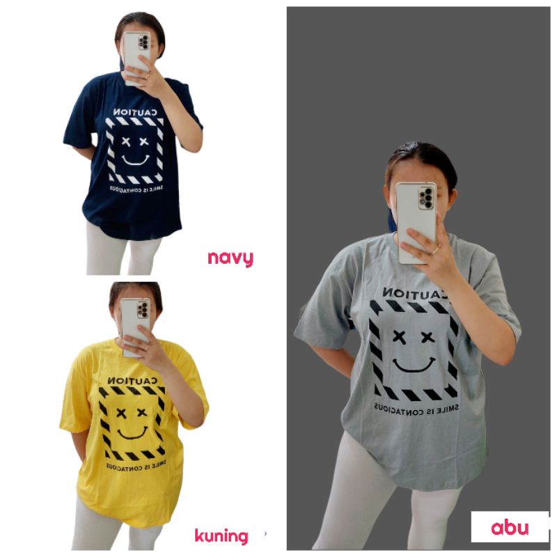 NEW KAOS OVERSIZE CAUTION / KAOS WANITA MURAH /KAOS JUMBO MURAH