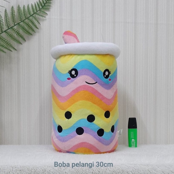 Boneka Minuman Boba  Bubble Cokelat 30cm/Boneka Boba Ice Cream/Boneka milk Tea Babble