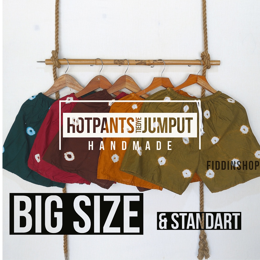 Hotpants Jumput Jumbo Shibori Unisex Batik Jumputan Celana Pendek Mini Santai Pantai Big Size Tiedye