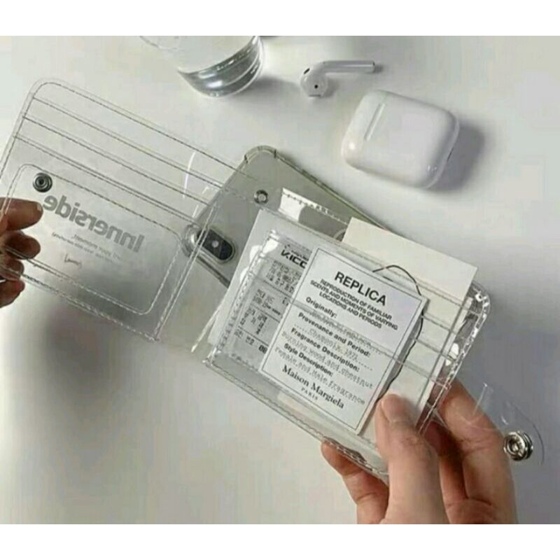Dompet Transparan Korea Jepang Dompet Kartu Lipat Gantungan