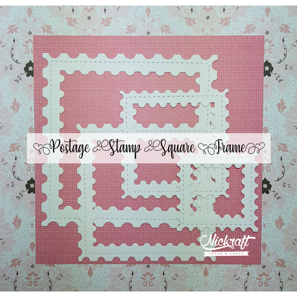 

POSTAGE STAMP SQUARE FRAME - BAHAN SCRAPBOOK LABEL KOTAK