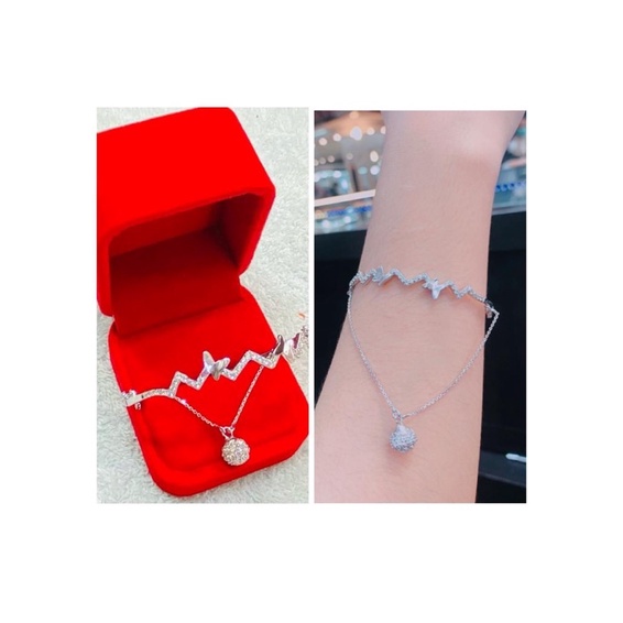 GELANG BANGKOK PERMTA PERAK925/PERHIASAN PERAK925 LAPIS EMAS PUTIH ASLI/GB049