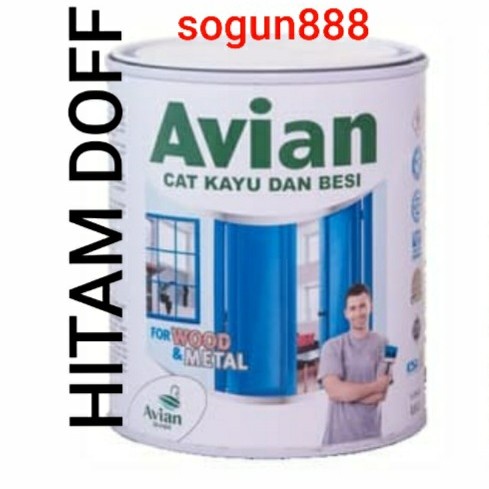 Avian cat kayu dan besi Hitam Doff. Black matt. Black doff.
