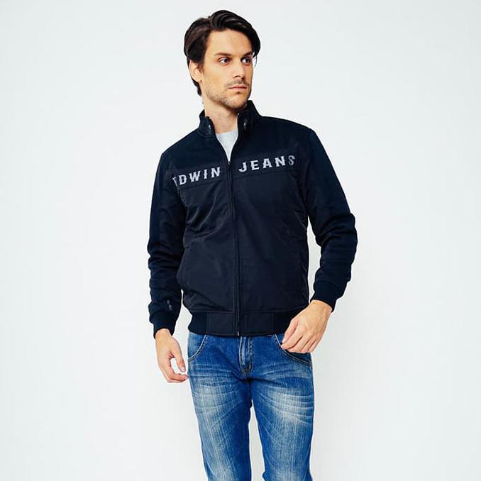 Edwin Parka Bomber Jaket Pria Biru (JO1-PRS- BLACK) - Hitam, M
