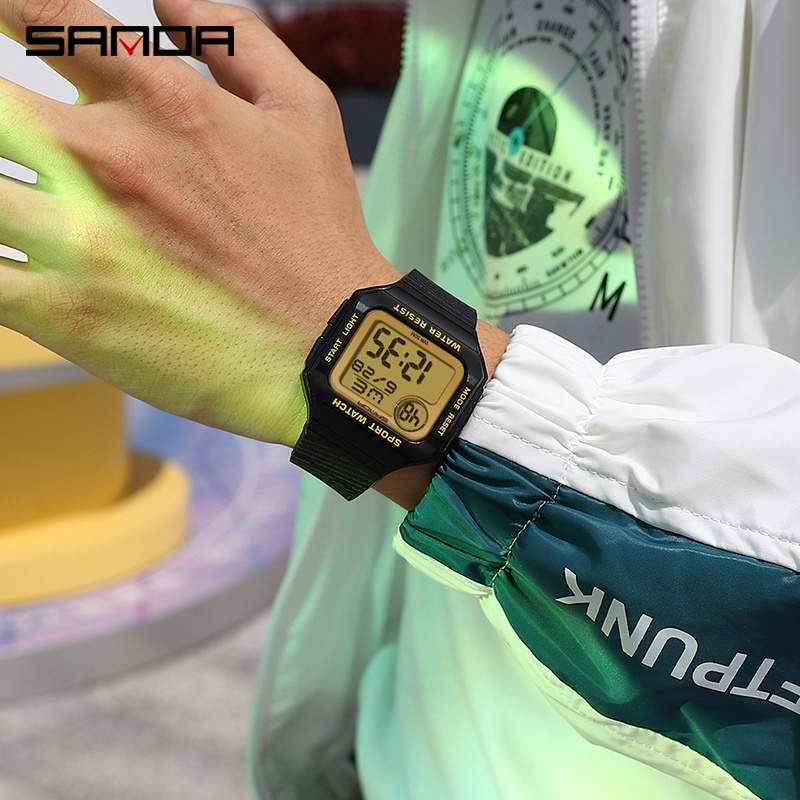 SANDA 2129 Jam Tangan Pria Wanita Digital EL Backlight Sport Watch Anti Air WATCHKITE WKOS