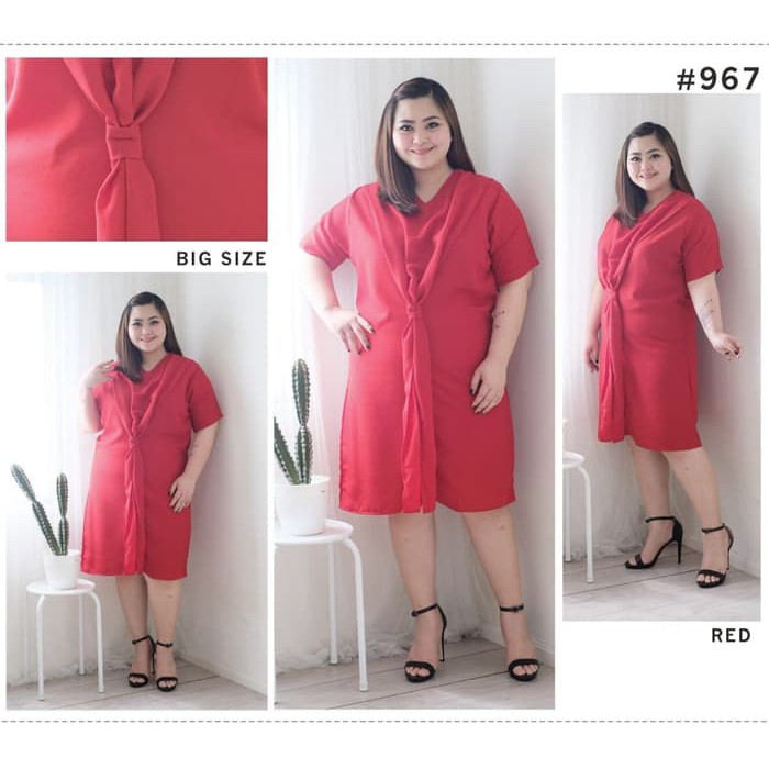 Dress imlek Hazel Dress / Terusan Wanita BIG SIZE Jumbo Spesial Natal Imlek Modis Murah