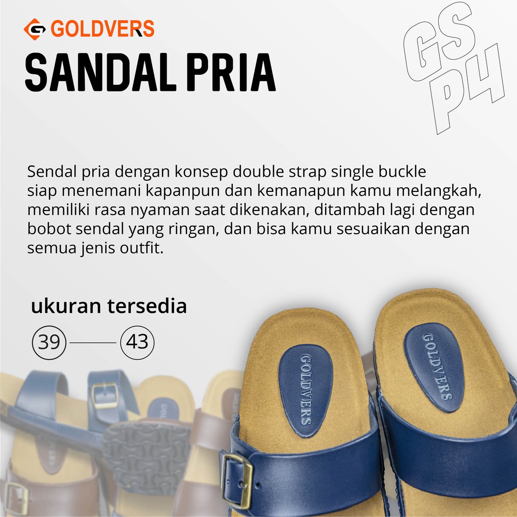 Sandal Pria Wanita Sandal Selop Goldvers Pria Sandal Best Quality Import Sendal Santai - Goldies