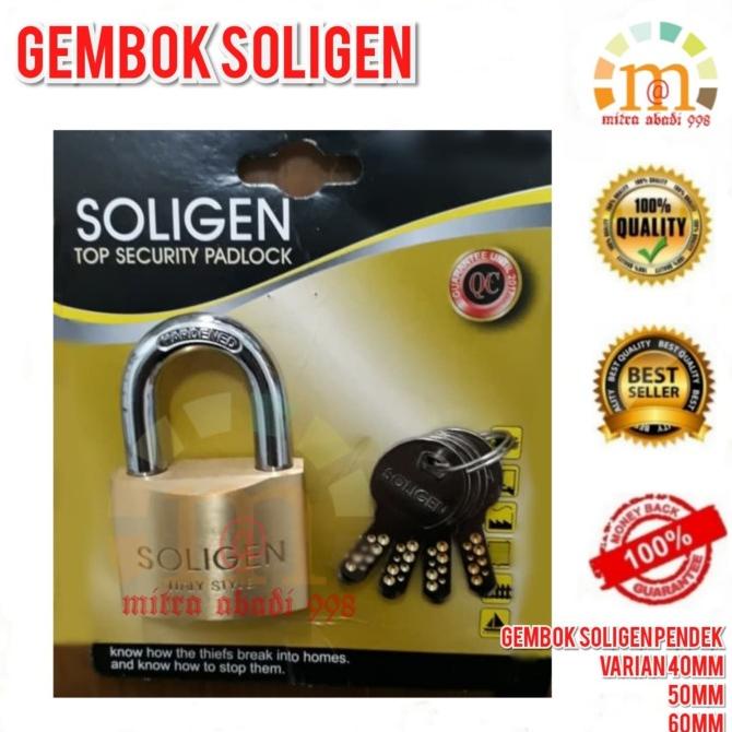 Gembok Soligen Pendek - Gembok pagar - varian 40mm, 50mm,60mm