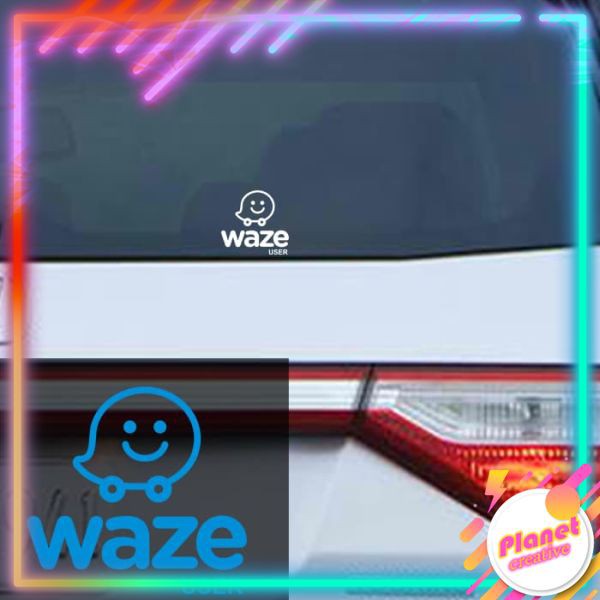 Sticker Mobil Waze User Kotak Stiker Cutting Kaca Belakang GPS Map