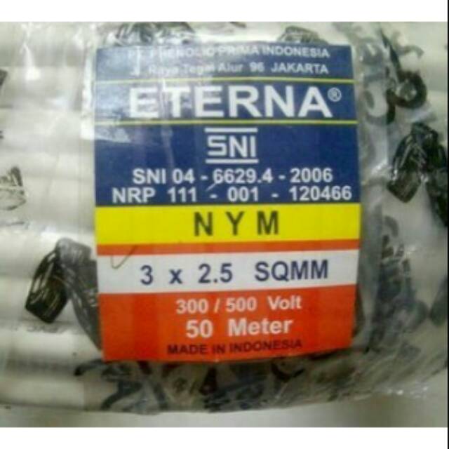 Kabel Listrik Eterna NYM 3 x 2,5 / METER