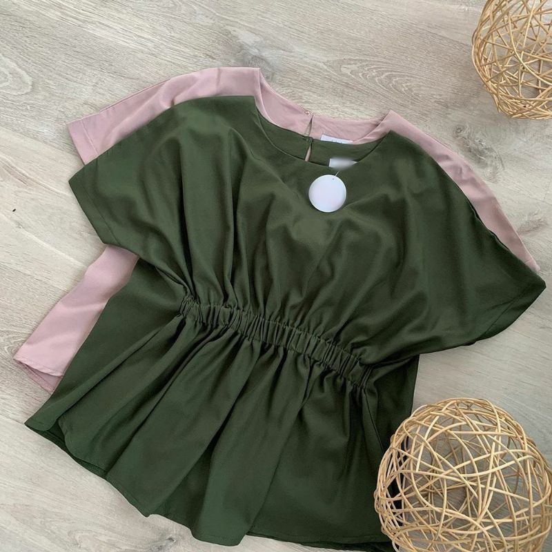 014 karina blouse /atasan wanita/ blouse tangan pendek-Army