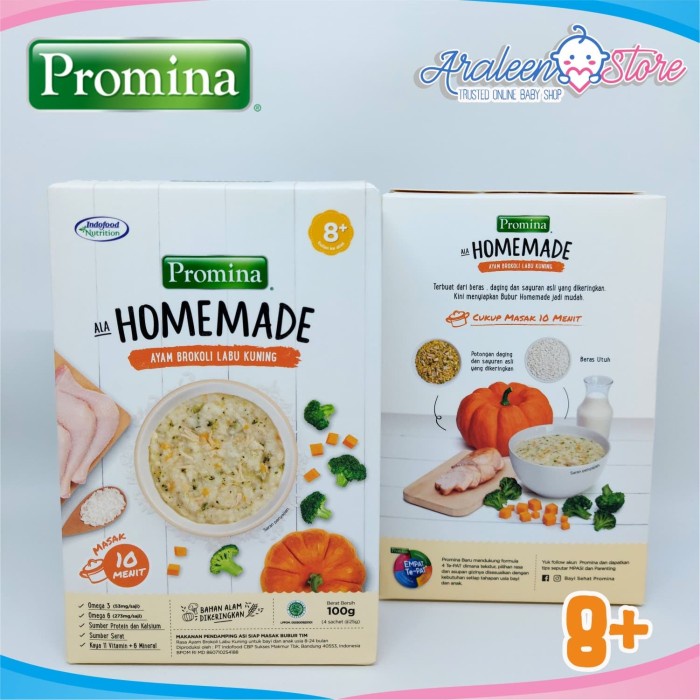 BAYI-BUBUR-SEREAL- PROMINA 8+ HOMEMADE AYAM BROKOLI LABU - AYAM BROKOLI LK -SEREAL-BUBUR-BAYI.