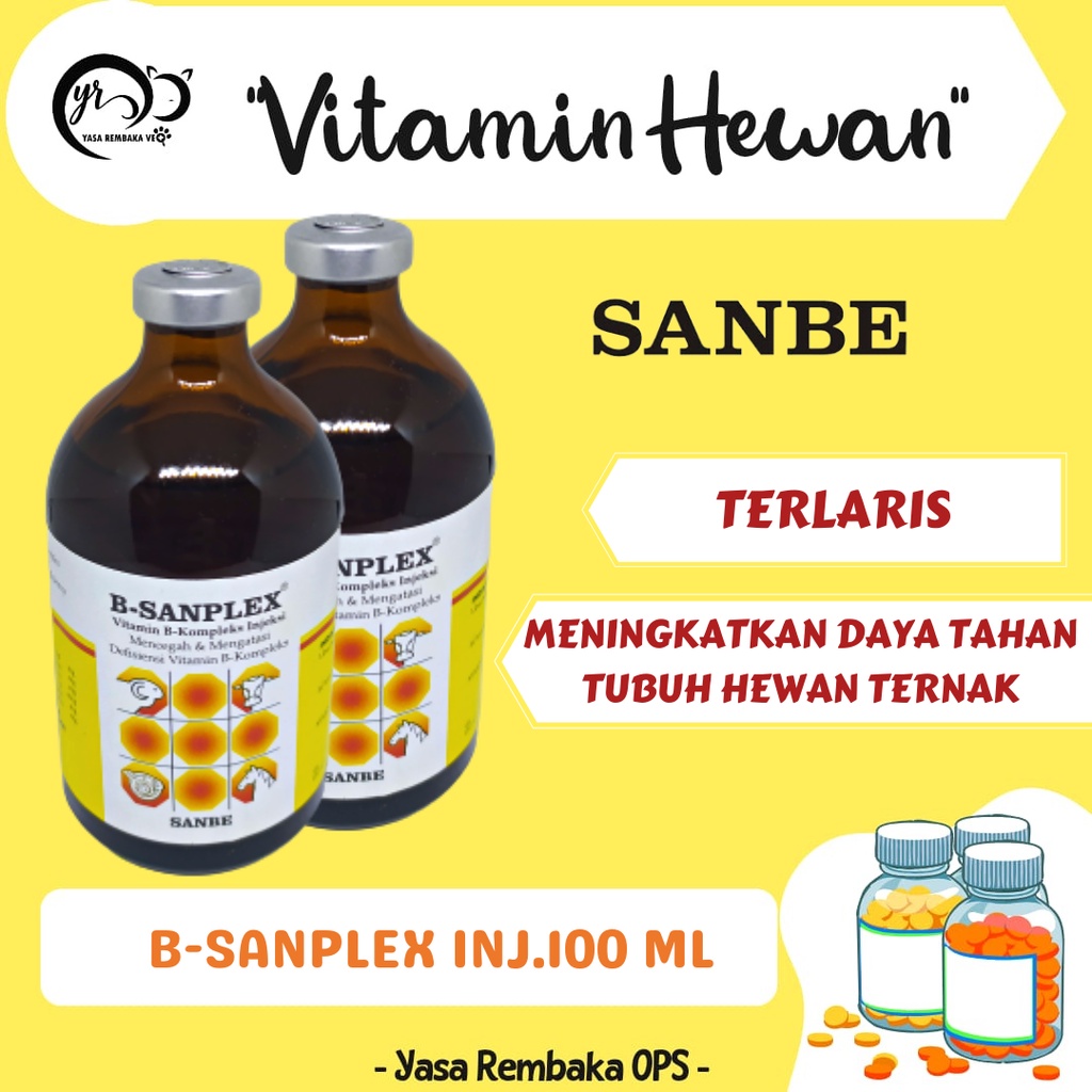 Jual B SANPLEX 100 ML- Vitamin Injeksi Hewan Kuda Sapi Kambing Babi ...