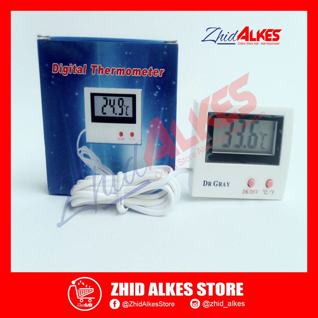 Digital Thermometer Kulkas DR Gray Murah