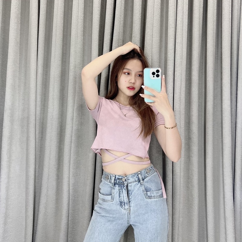 Sharaa Rib crop top | Crop top tali silang | Crop top tali ikat