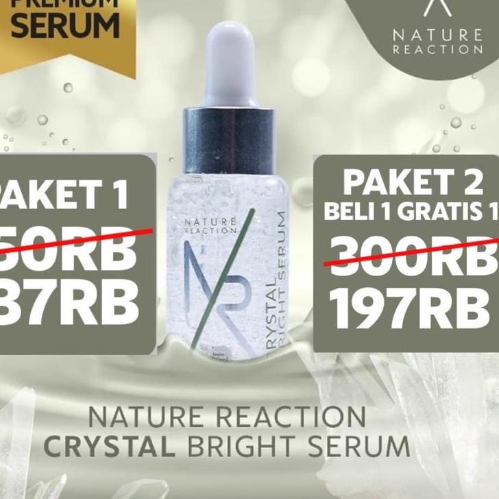NR Serum Wajah Glowing Nature Reaction Crystal Bright HALAL MUI & BPOM 100% DIJAMIN ORIGINAL ,.