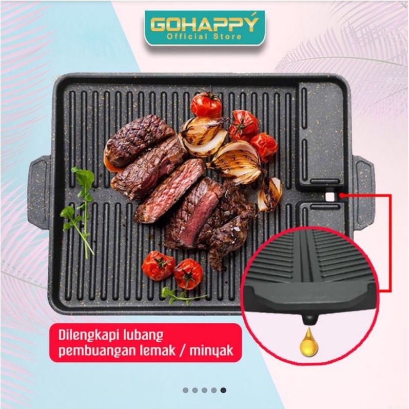 Grillpan/Bulgogi 2in1 pan dan hot pot/bbq dan shabu-sahbu 2in1 gohappy