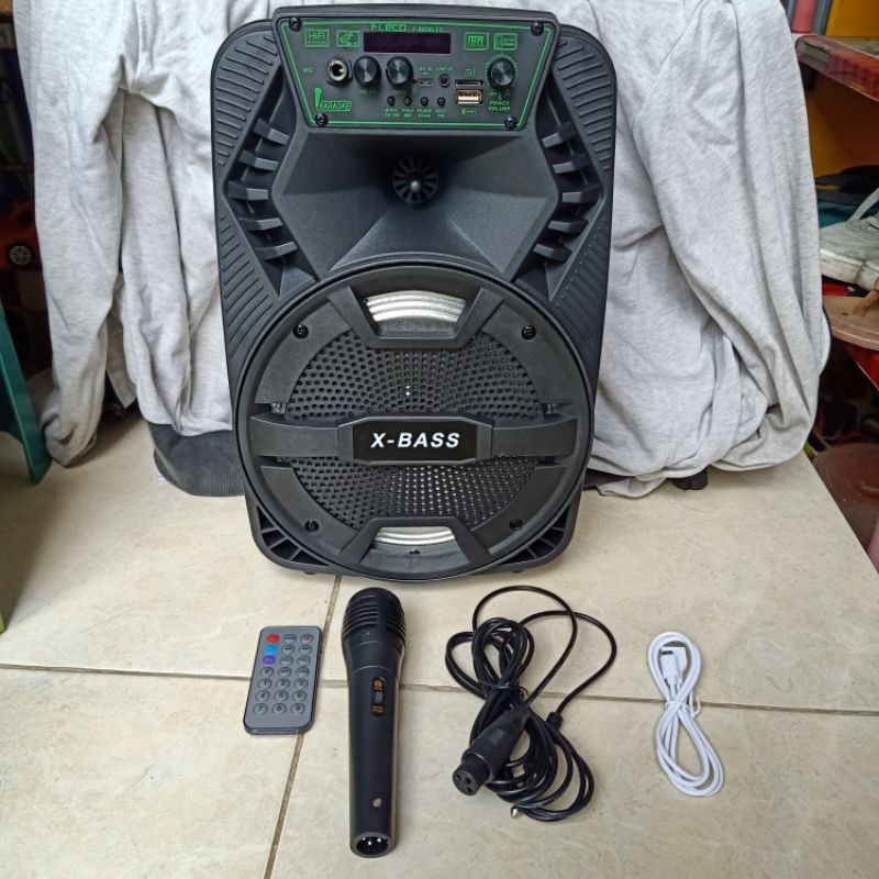 SPEAKER BLUETOOTH FLECO Speaker MP3 Speaker Mikrofon 8.5" FLECO F-8606LED