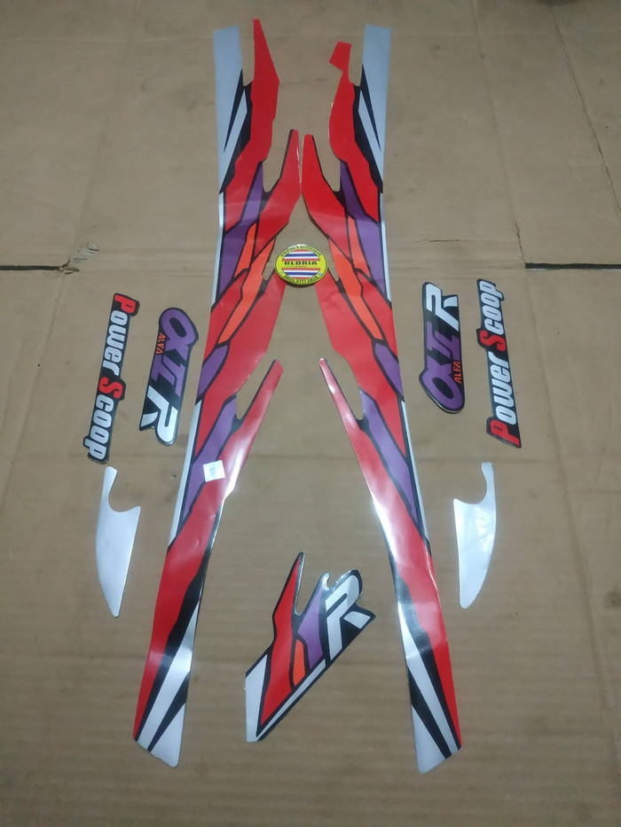 Striping List Body Yamaha Alfa 2R Tahun 1994 - Silver Merah