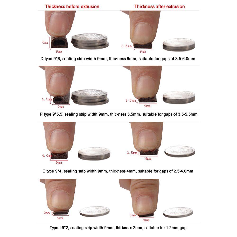 Topbeauty15/10m Seal Strip Rumah Isolasi Kebisingan Anti Tabrak Weather Strips Serut Excluder