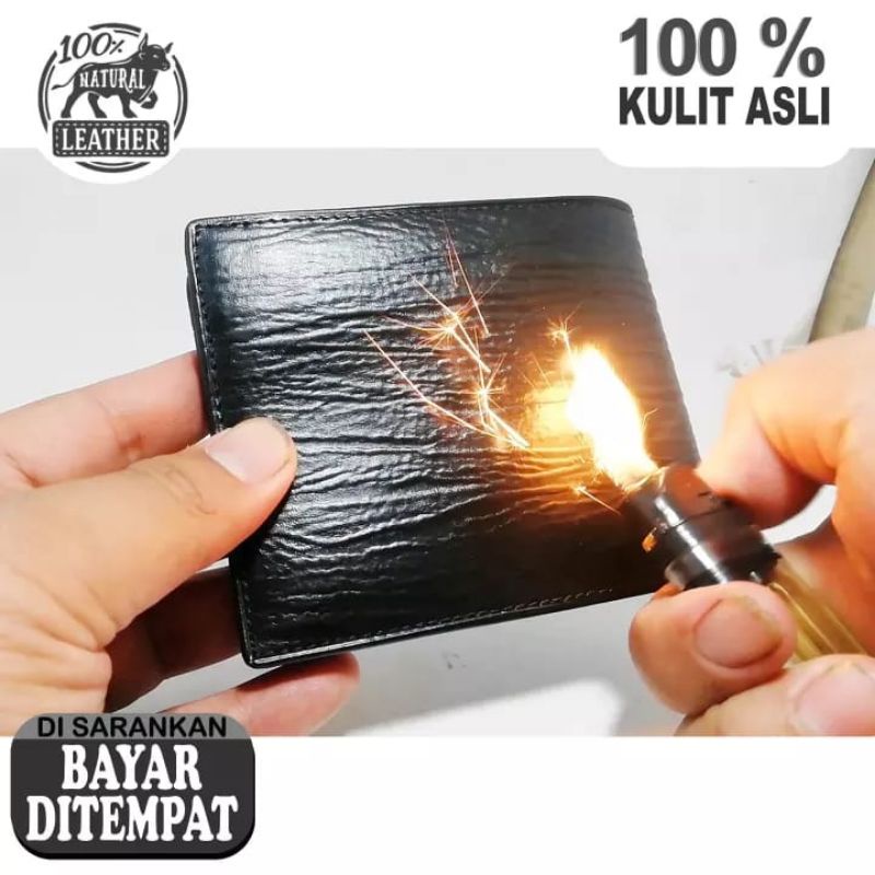 Dompet Kulit ASli 100% Motif Serat Kayu - Dompet Pria - Dompet Kulit Asli Merk RANDOM / Acak
