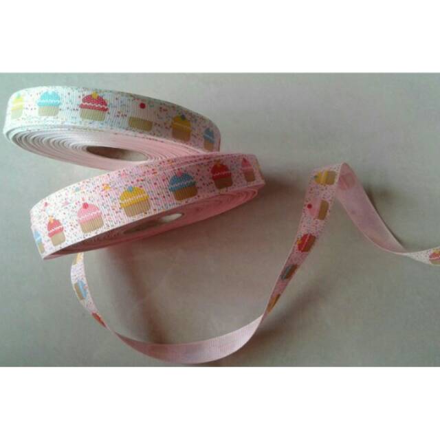 

Pita grosgrain 5/8" cupcakes warna warni