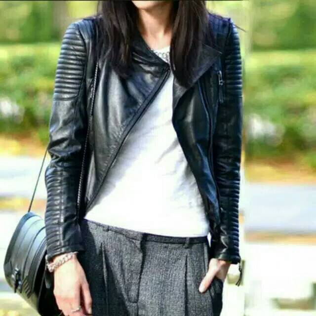 Jaket Kulit Wanita Rock N Roll Terbaru