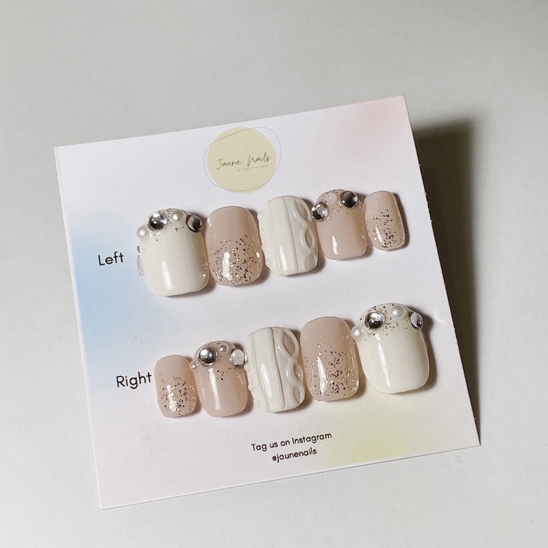 custom fake nails / custom press on nails / wedding nails / sangjit nails