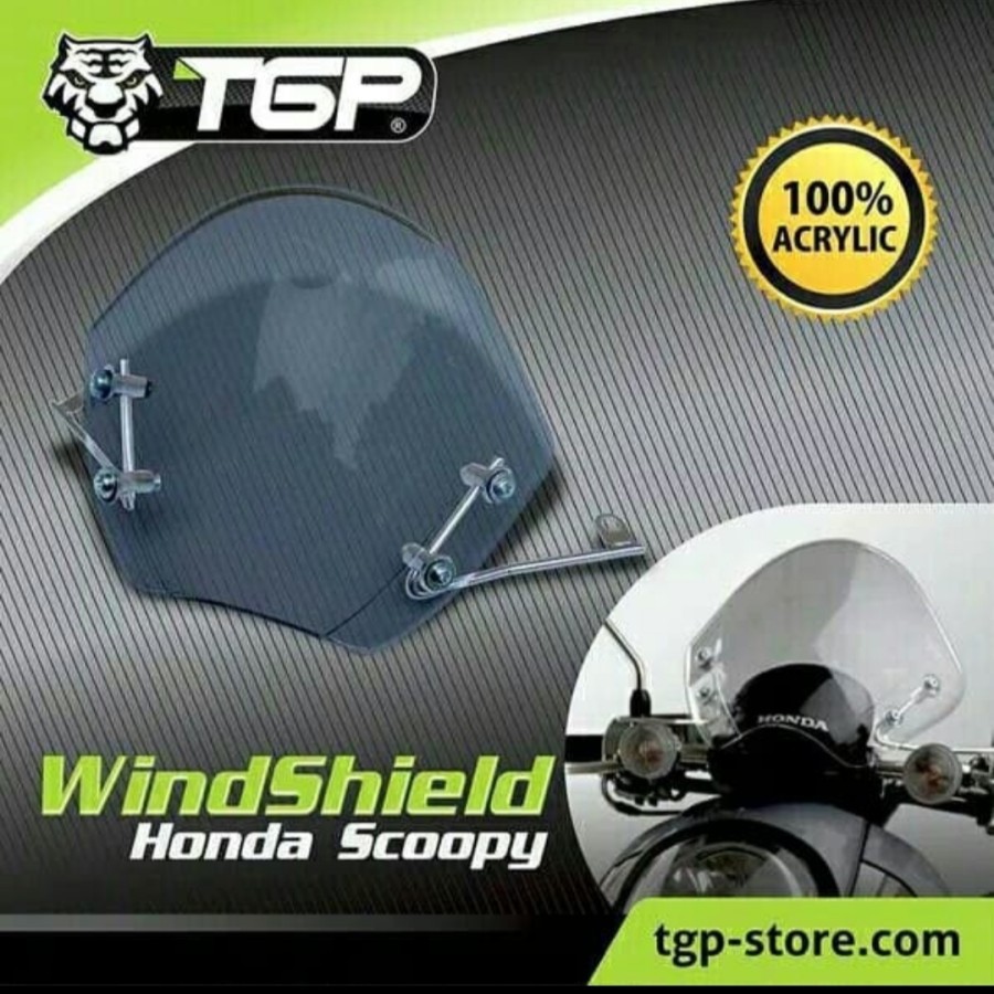 Windshield Scoopy TGP Visor Scopy Fino TGP Winsil Aksesoris Variasi Motor Honda Sparepart Scoopy TGP