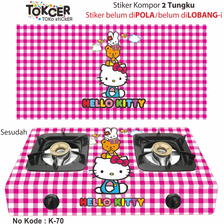 Variasi Stiker Kompor 2 Tungku HELLO KITTY