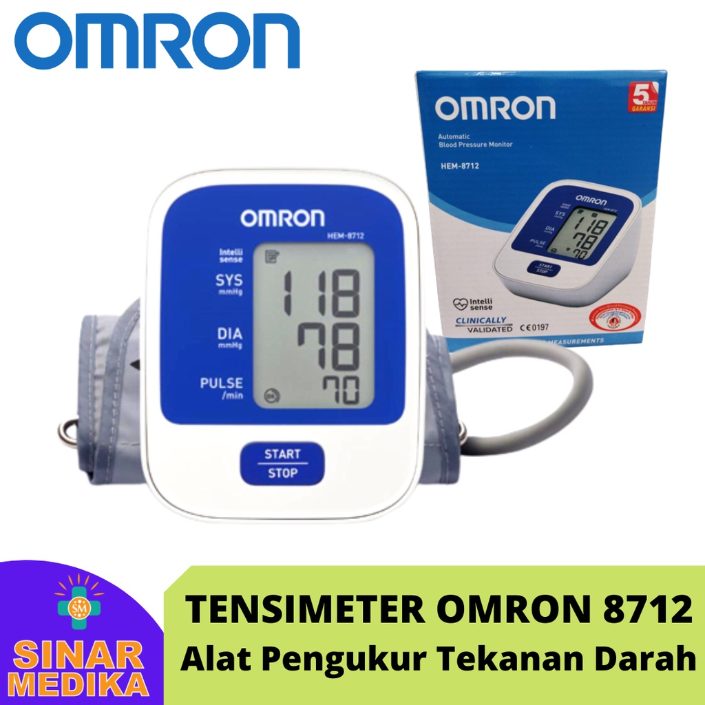 TENSIMETER DIGITAL OMRON HEM-8712 GARANSI RESMI 5 TAHUN / HEM 8712 / TENSI METER TEKANAN DARAH