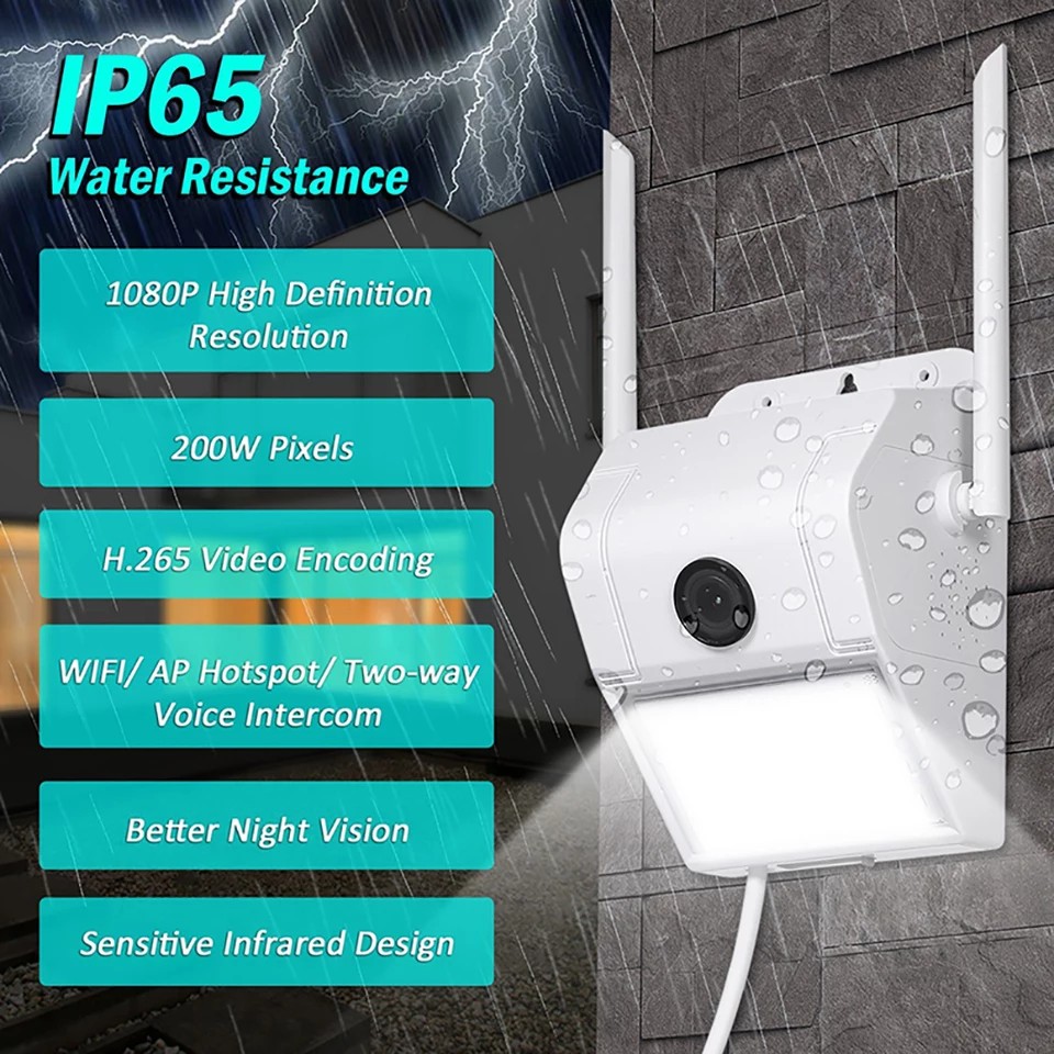 IP CAMERA / IPCAM V380 Wall. 2MP. 16 Infrared &amp; 32 Bright Led. Panoramic 160 Derajat.