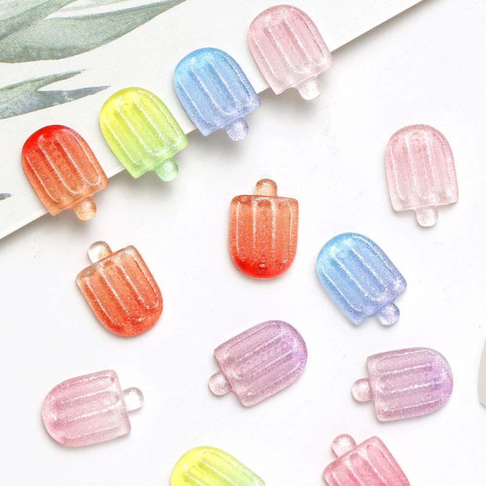 Needway   Es Krim Dekorasi Kuku Transparan 20pcs/lot Ice Cream 3D Kristal Nail Charms