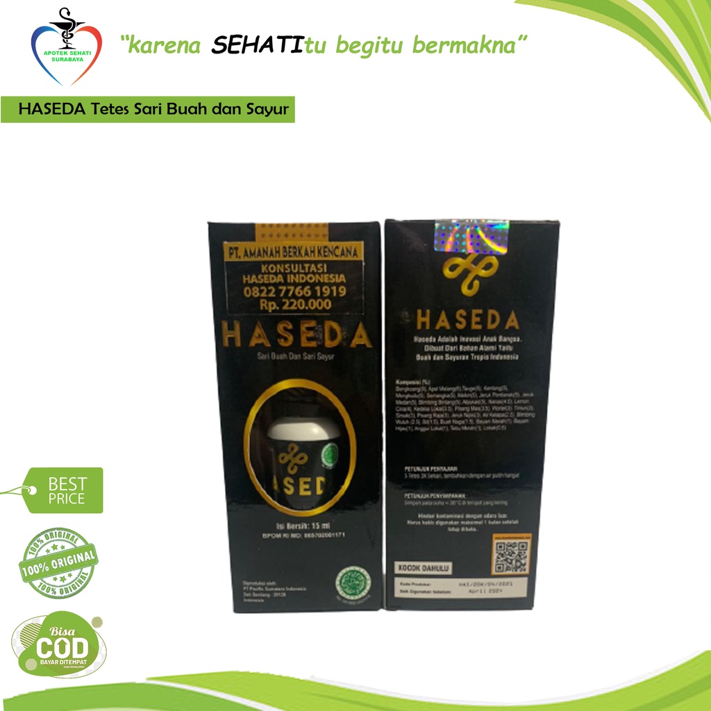 HASEDA 15ML OBAT TETES HERBAL SARI BUAH DAN SAYUR