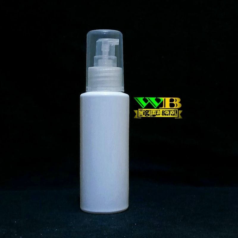 Botol Pump Treatment 100ml Putih / Botol Rf 100ml Putih Pump treatment Clear Fullcap