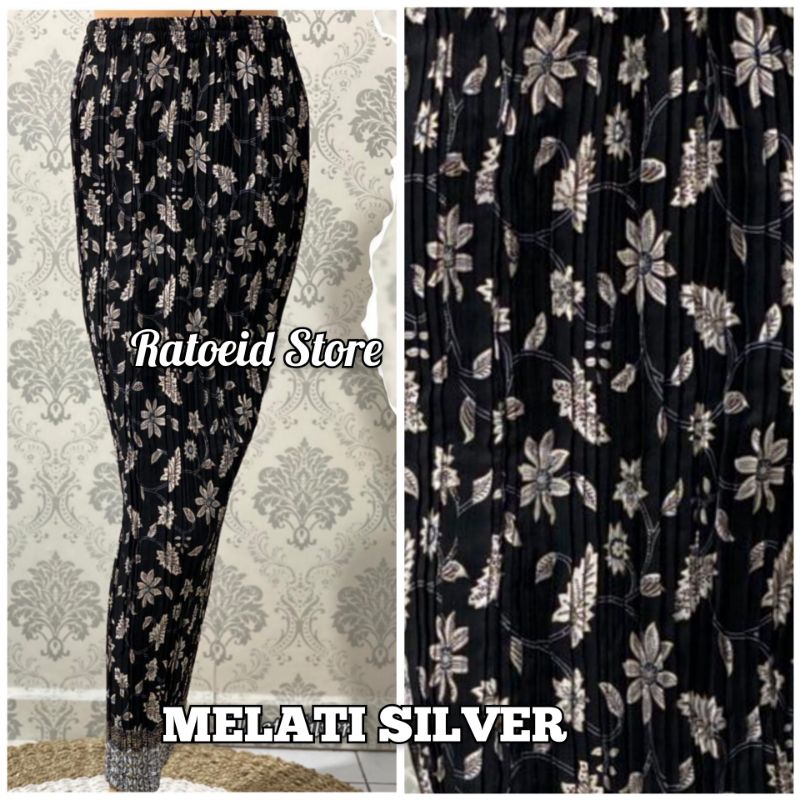 [200 Motif - Part 01] Rok Plisket Batik Panjang / Rok Batik / Rok Kebaya / Rok Wisuda / Bawahan Kebaya / Bawahan Batik / Rok Kondangan / Rok Pengantin / Rok Akad / Rok Lamaran / Rok Span / Rok Prisket Batik Jumbo Batik Production Original By Ratoeid Store-NO.48 Melati silver