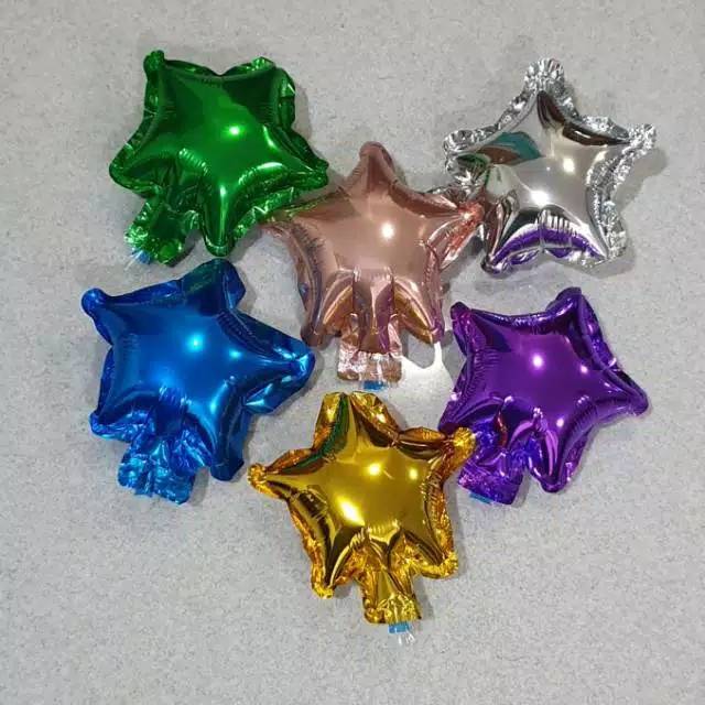 Balon Foil Bintang Kecil / balon foil love mini -+12cm / 5&quot; warna mix