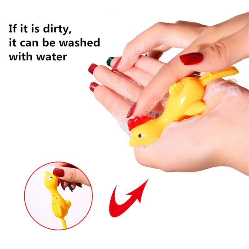 Mary 3PCS Finger Birds Fun Novelty Toys Funny Joke Rubber Chicken Stretchy Flying Turkey Party Favors