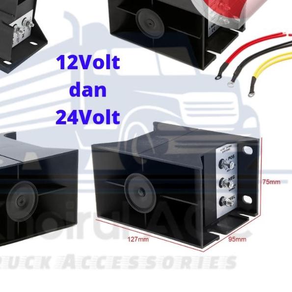 ✹ Alarm Atret/Mundur Rem, Klakson Atret 3 Suara, Back horn, 3 suara 12/24V ✬